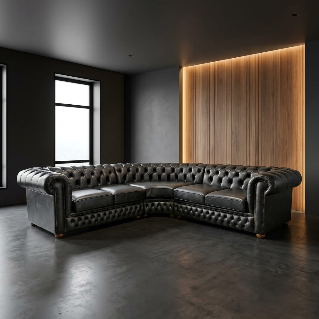 Leather Chesterfield Corner — corner sofa for sale in the UK, cash on delivery